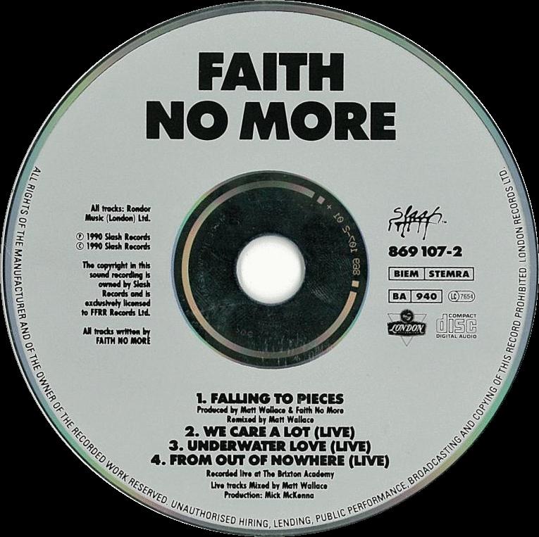 Falling To Pieces West Germany CD 869 1072 Faith No More Discography