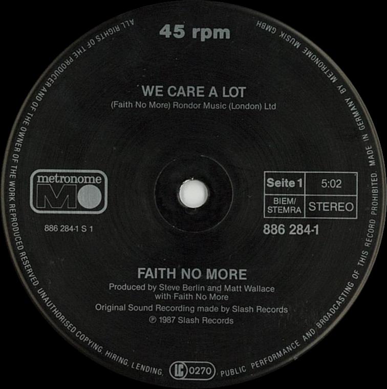 We Care A Lot (Single) Germany 12" 886 2841 Faith